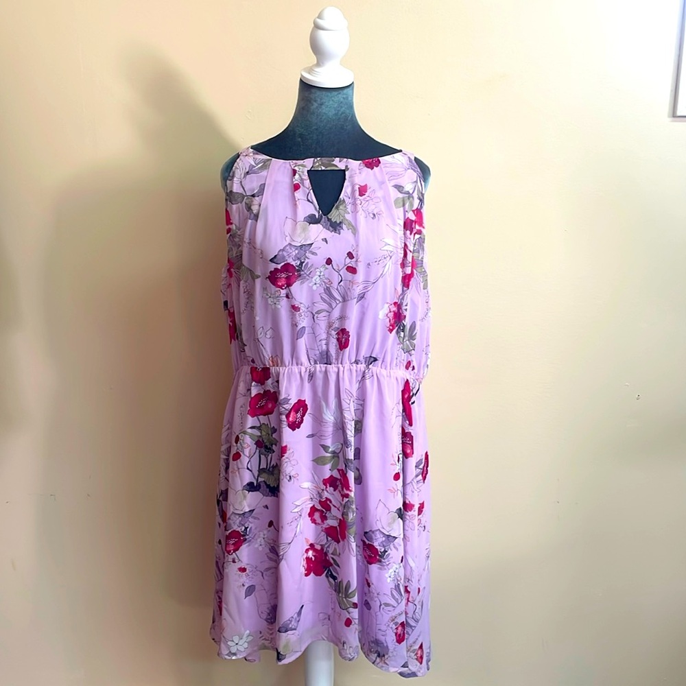 Maurices Lavender Purple  Floral Sleeveless Dress